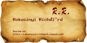 Rokosinyi Richárd névjegykártya